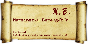 Marsinszky Berengár névjegykártya
